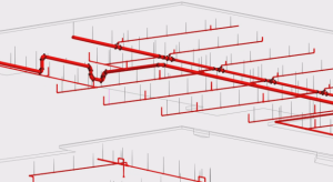 Image.3 Pipe supports placed by dynamo script