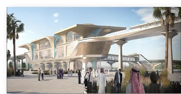 Al riffa station – elevated and at grade (green line)